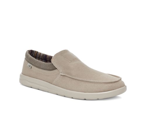 Sanuk Mens Hi Bro Lite Hemp Slip-on Beige Shoes | EAZIRO706